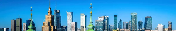 Aerial View Warsaw Skyline Palace Culture Science Middle Poland Europe — Stock Photo, Image