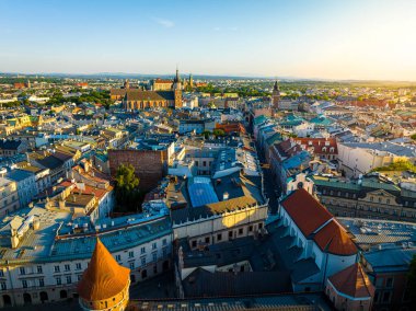 Polonya, Avrupa 'daki eski Krakow kentinin hava manzarası