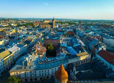 Polonya, Avrupa 'daki eski Krakow kentinin hava manzarası
