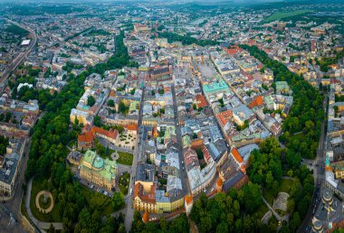 Polonya, Avrupa 'daki eski Krakow kentinin hava manzarası