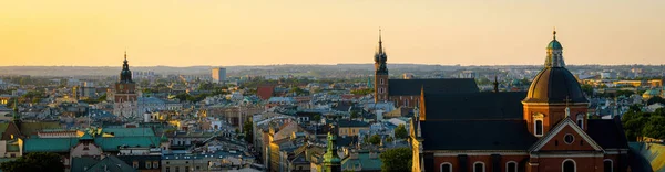 波兰南部城市克拉科夫的空中景观 位于欧洲小波兰省维斯瓦河畔 — 图库照片