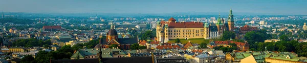 Polonya Nın Güneyindeki Vistula Nehri Üzerindeki Krakow Kentinin Havadan Görünüşü — Stok fotoğraf