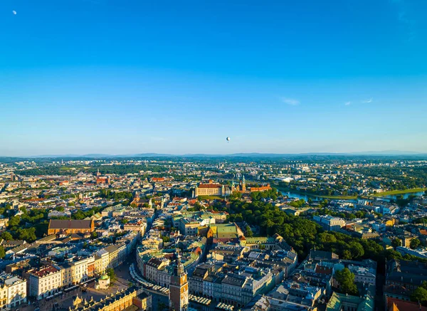 Luchtfoto Van Oude Stad Krakau Polen Europa — Stockfoto