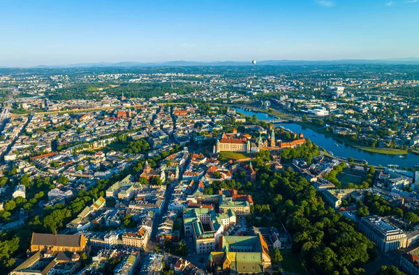 Polonya Avrupa Daki Eski Krakow Kentinin Hava Manzarası — Stok fotoğraf