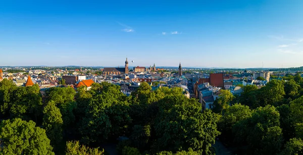 Polonya Avrupa Daki Eski Krakow Kentinin Hava Manzarası — Stok fotoğraf