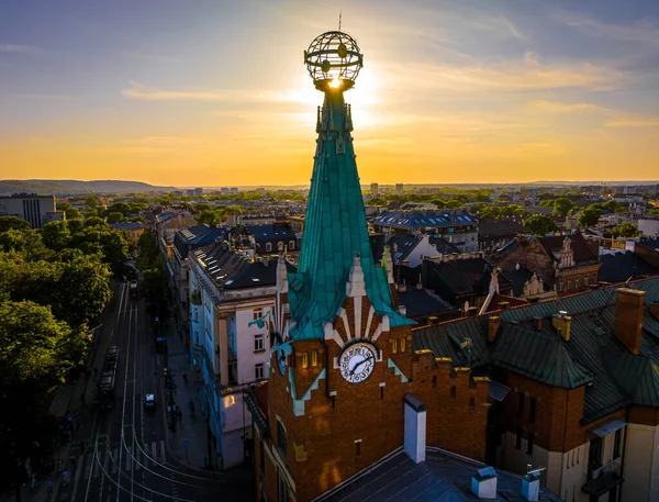 Вид Повітря Дом Глобусем Старому Місті Кракові Польща Європа — стокове фото