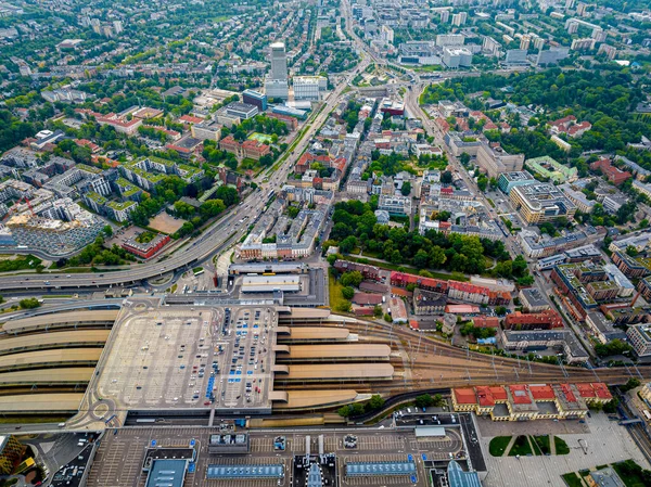 Aerial View Krakow Glowny Main Train Station Krakow Poland Europe — Stock Photo, Image