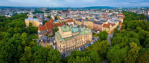 Flygfoto Över Gamla Staden Krakow Polen Europa — Stockfoto