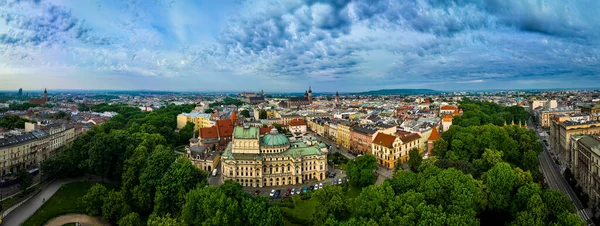 Vista Aérea Cidade Velha Cracóvia Polónia Europa — Fotografia de Stock