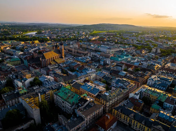 Вид Воздуха Старый Город Краков Польше Европа — стоковое фото