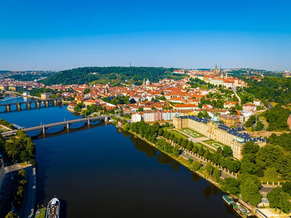 Vue Aérienne Prague Une Capitale République Tchèque Est Traversée Par — Photo