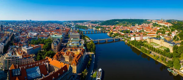 Luftaufnahme Von Prag Der Hauptstadt Der Tschechischen Republik Wird Von — Stockfoto