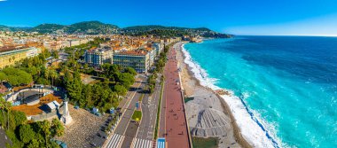 Nice, Nice 'in havadan görünüşü, Fransız Rivierası' ndaki Alpes-Maritimes bölümünün başkenti.