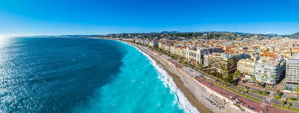 Luchtfoto Van Nice Nice Hoofdstad Van Het Departement Alpes Maritimes — Stockfoto