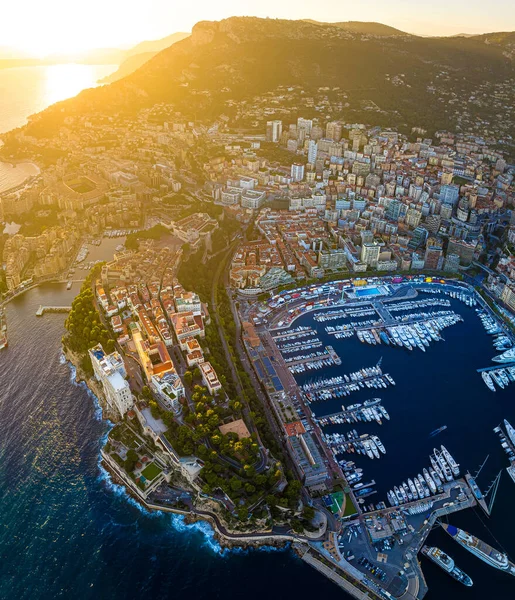Sunset View Monaco Sovereign City State French Riviera Western Europe — Stock Photo, Image