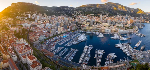Zonsondergang Uitzicht Monaco Een Soevereine Stadstaat Aan Franse Rivièra West — Stockfoto