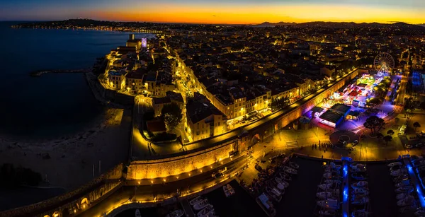 Zonsondergang Uitzicht Antibes Een Badplaats Tussen Cannes Nice Aan Franse — Stockfoto