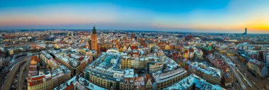 Wroclaw 'ın kışın havadan görünüşü, Polonya ve AB