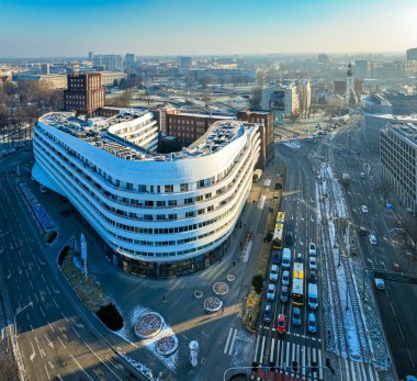 Wroclaw 'ın kışın havadan görünüşü, Polonya ve AB