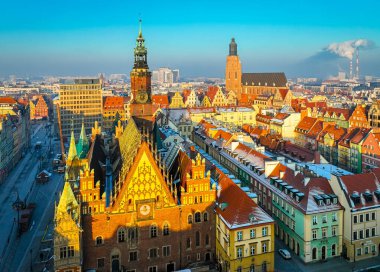 Wroclaw 'ın kışın havadan görünüşü, Polonya ve AB