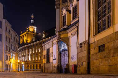 Wroclaw 'daki Tumski adasının gece manzarası, Polonya ve AB