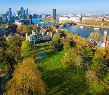 Londra 'daki Lambeth Sarayı' nın havadan görünüşü, Canterbury Konutu 'nun Başpiskoposu, İngiltere