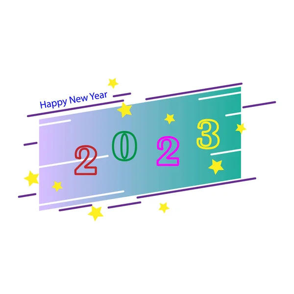 Happy New Year 2023 Celebration Poster Design — Stock Vector