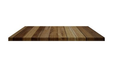 Beyaz üzerine izole edilmiş boş ahşap bir raf. kırpma yolu ile 3B illüstrasyon.