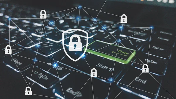 internet security and data protection concept, blockchain and cybersecurity. data protection cyber security privacy business internet technology concept.