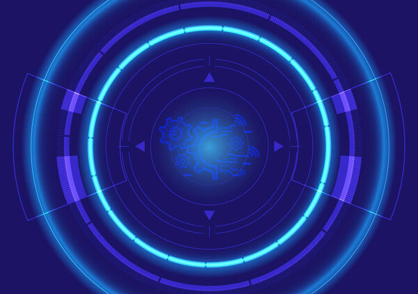technology concept. HUD Circle User interface on blue background. circle elements for data infographics. modern user interface elements. Vector illustration for your design