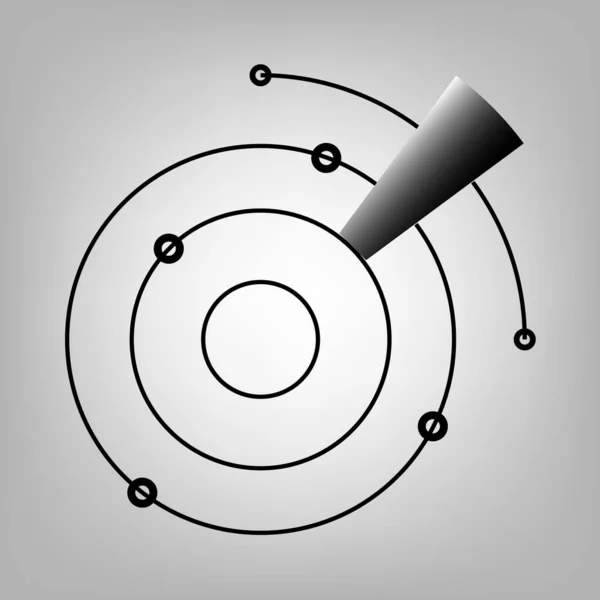 Radar Icon Icon Outline Web Mobile Applications Vector Illustration Image — Stock Vector