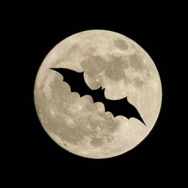 Mezarlık silueti soyut cadılar bayramı arkaplanı. Korkunç, karanlık bir gecede mezarlıktan yükselen zombi. Ağaçta dolunay yarasaları. Bayram etkinliği Cadılar Bayramı afişi arkaplan kavramı.