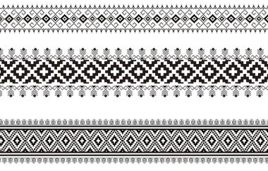 Etnik, pürüzsüz bir model. Kumaş üzerine nakış. Kabile süsü. Soyut renkli kumaş geometrik etnik model. Rüşvet için tasarım. Arkaplan dokuları.