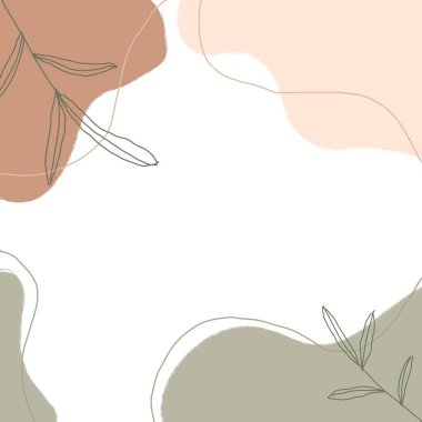 Soyut şekilleri ve yaprakları olan kusursuz bir pttern. El çizimi vektör çizimi. soyut biçim.