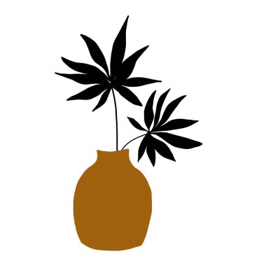 Soyut çiçek, yaprak, beyaz arka planda ağaç. Tasarım için el çizimi vektör çizimi.