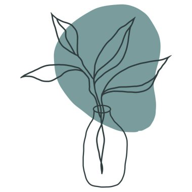 Soyut çiçek, yaprak, beyaz arka planda ağaç. Tasarım için el çizimi vektör çizimi. 