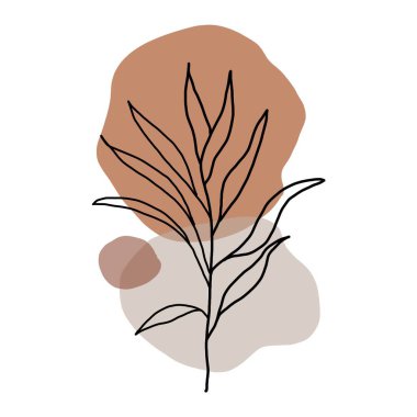 Soyut bitki örtüsü basit bir arkaplan. El çizimi vektör çizimi. Dokusu için polis alanı olan en az moda tarzı.