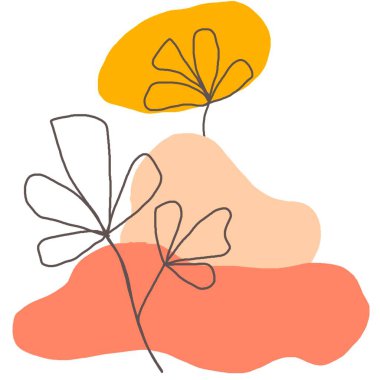 Soyut bitki örtüsü basit bir arkaplan. El çizimi vektör çizimi. Dokusu için polis alanı olan en az moda tarzı.