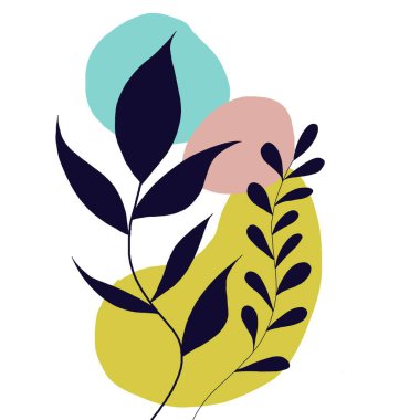 Soyut bitki örtüsü basit bir arkaplan. El çizimi vektör çizimi. Dokusu için polis alanı olan en az moda tarzı.