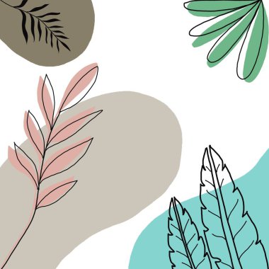 Soyut bitki örtüsü basit bir arkaplan. El çizimi vektör çizimi. Dokusu için polis alanı olan en az moda tarzı.