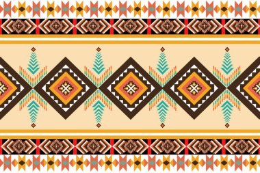 Etnik boho kusursuz desen. Kabile vektör süslemesi. Aztek tarzı, renkli kumaş.