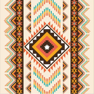 Etnik boho kusursuz desen. Kabile vektör süslemesi. Aztek tarzı, renkli kumaş.