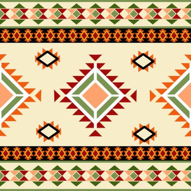 Etnik boho kusursuz desen. Kabile vektör dokusu. Kumaş üzerine nakış. Dokuma. Geleneksel süs. Kabile düzeni. Halk motifi. Duvar kağıdı, tekstil, ambalaj, arkaplan.