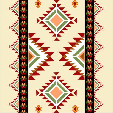 Etnik boho kusursuz desen. Kabile vektör dokusu. Kumaş üzerine nakış. Dokuma. Geleneksel süs. Kabile düzeni. Halk motifi. Duvar kağıdı, tekstil, ambalaj, arkaplan.
