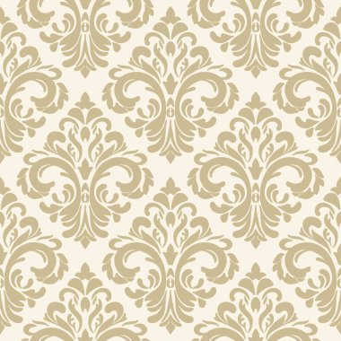 Damask kusursuz desen elementi. Vector klasik lüks, eski moda İspanyol süsü, duvar kağıtları, tekstil, ambalaj için kraliyet Victoria dönemi kusursuz dokusu. Klasik, zarif, çiçekli barok şablonu..