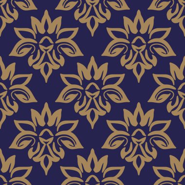 Damask kusursuz desen elementi. Vector klasik lüks, eski moda İspanyol süsü, duvar kağıtları, tekstil, ambalaj için kraliyet Victoria dönemi kusursuz dokusu. Klasik, zarif, çiçekli barok şablonu..