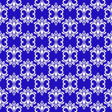 Kusursuz damaske vektör şablonu. Klasik oryantal süs. Vector klasik lüks eski moda İspanyol süsü, duvar kağıtları için kusursuz doku, tekstil, ambalaj..