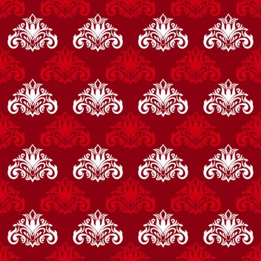 Kusursuz damaske vektör şablonu. Klasik oryantal süs. Vector klasik lüks eski moda İspanyol süsü, duvar kağıtları için kusursuz doku, tekstil, ambalaj..