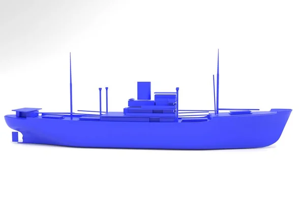 Ілюстрація Друкарська Модель Історичного Загального Вантажного Моторного Корабля — стокове фото