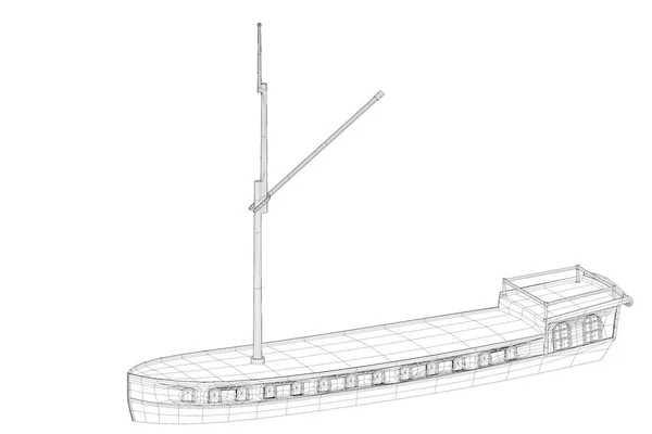Ilustración Modelo Una Vieja Barcaza Danesa —  Fotos de Stock